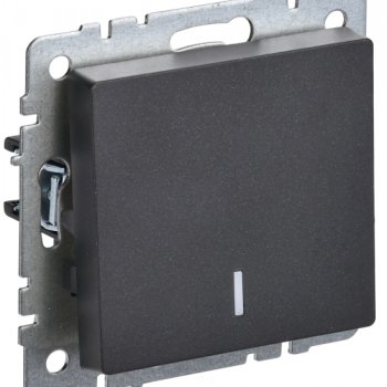 Выкл 1кл подсв механизм черный IEK Brite (10/100)