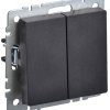 Механизм выключателя 2кл черный IEK Brite