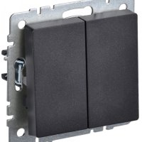 Механизм выключателя 2кл черный IEK Brite