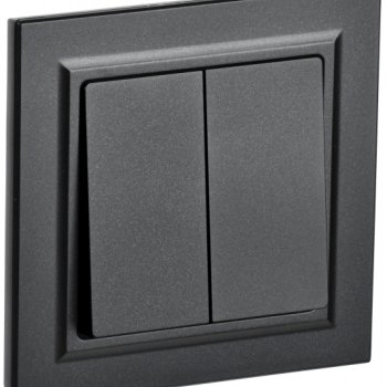 Выкл 2кл черный IEK Brite (10/100)