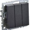 Механизм выключателя 3кл черный IEK Brite