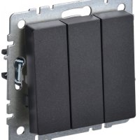 Механизм выключателя 3кл черный IEK Brite