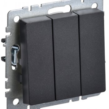 Механизм выключателя 3кл черный IEK Brite