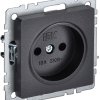 Механизм розетки 1-ая без заземления черный IEK Brite
