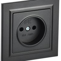Розетка 1-ая б/з черный IEK Brite (10/100)