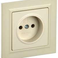 Розетка 1-ая б/з бежевый IEK Brite (10/100)