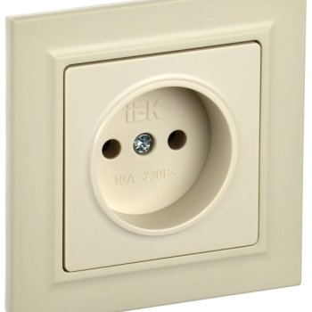 Розетка 1-ая б/з бежевый IEK Brite (10/100)