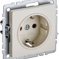 Механизм розетки 1-ая с заземлением бежевый IEK Brite