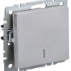 Механизм выключателя 1кл подсветка алюминий IEK Brite