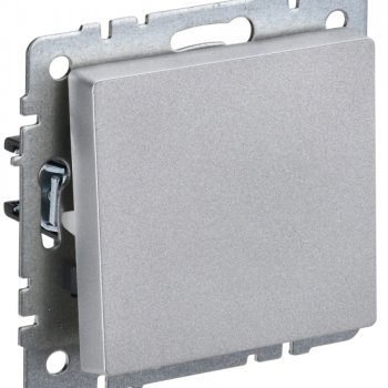 Механизм выключателя 1кл проходной алюминий IEK Brite