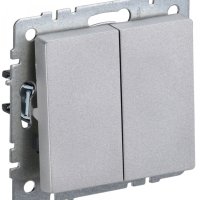 Механизм выключателя 2кл алюминий IEK Brite