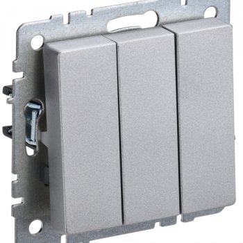 Выкл 3кл механизм алюминий IEK Brite (10/100)