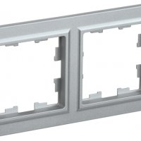 Рамка 2-ая алюминий IEK Brite