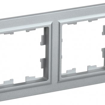 Рамка 2-ая алюминий IEK Brite