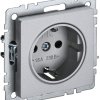 Механизм розетки 1-ая с заземлением алюминий IEK Brite
