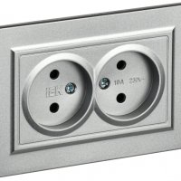 Механизм розетки 2-ая без заземления алюминий IEK Brite