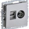 Розетка TV+RJ45 кат 5E механизм алюминий IEK Brite (10/100)