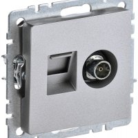 Розетка TV+RJ45 кат 5E механизм алюминий IEK Brite (10/100)