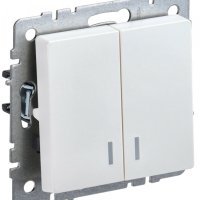 Механизм выключателя 2кл подсветка жемчуг IEK Brite