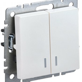 Механизм выключателя 2кл подсветка жемчуг IEK Brite