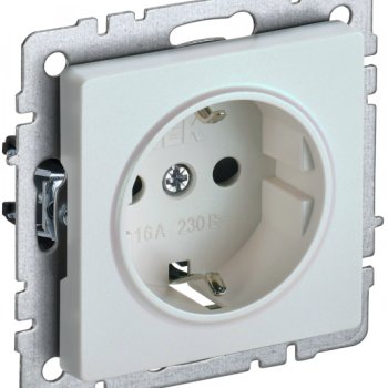 Механизм розетки 1-ая с заземлением жемчуг IEK Brite