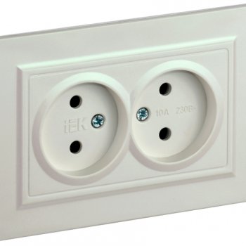 Механизм розетки 2-ая без заземления жемчуг IEK Brite