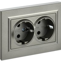 Розетка 2-ая с/з шампань IEK Brite (10/100)