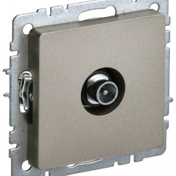 Розетка TV проходная механизм шампань IEK Brite (10/100)