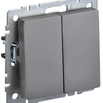 Механизм выключателя 2кл сталь IEK Brite