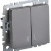Выкл 2кл подсв механизм сталь IEK Brite (10/100)