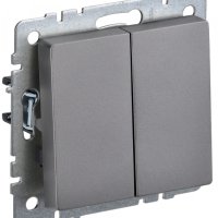 Выкл 2кл проход механизм сталь IEK Brite (10/100)