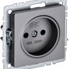 Розетка 1-ая б/з механизм сталь IEK Brite (10/100)