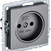 Розетка 1-ая б/з механизм сталь IEK Brite (10/100)