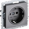 Розетка 1-ая с/з механизм сталь IEK Brite (10/100)