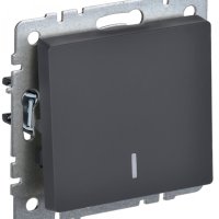 Выкл 1кл подсв механизм графит IEK Brite (10/100)