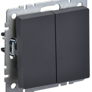 Выкл 2кл проход механизм графит IEK Brite (10/100)