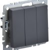 Механизм выключателя 3кл графит IEK Brite