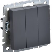 Механизм выключателя 3кл графит IEK Brite
