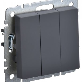 Механизм выключателя 3кл графит IEK Brite