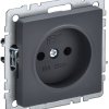 Механизм розетки 1-ая без заземления графит IEK Brite