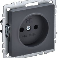 Механизм розетки 1-ая без заземления графит IEK Brite