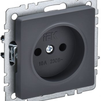 Механизм розетки 1-ая без заземления графит IEK Brite