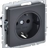 Механизм розетки 1-ая с заземлением графит IEK Brite