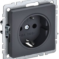 Механизм розетки 1-ая с заземлением графит IEK Brite