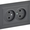 Розетка 2-ая б/з графит IEK Brite (10/100)