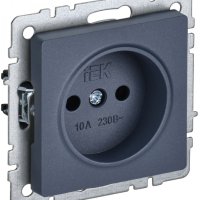 Розетка 1-ая б/з механизм маренго IEK Brite (10/100)