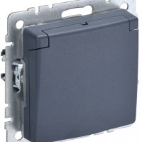 Розетка 1-ая с/з шторки крышка IP20 механизм маренго IEK Brite (10/100)