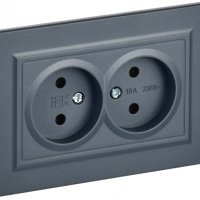 Розетка 2-ая б/з маренго IEK Brite (10/100)