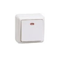 Выключатель IEK Октава 1кл. белый подсветка (36/432)