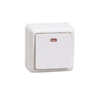 Выключатель IEK Октава 1кл. белый подсветка (36/432)